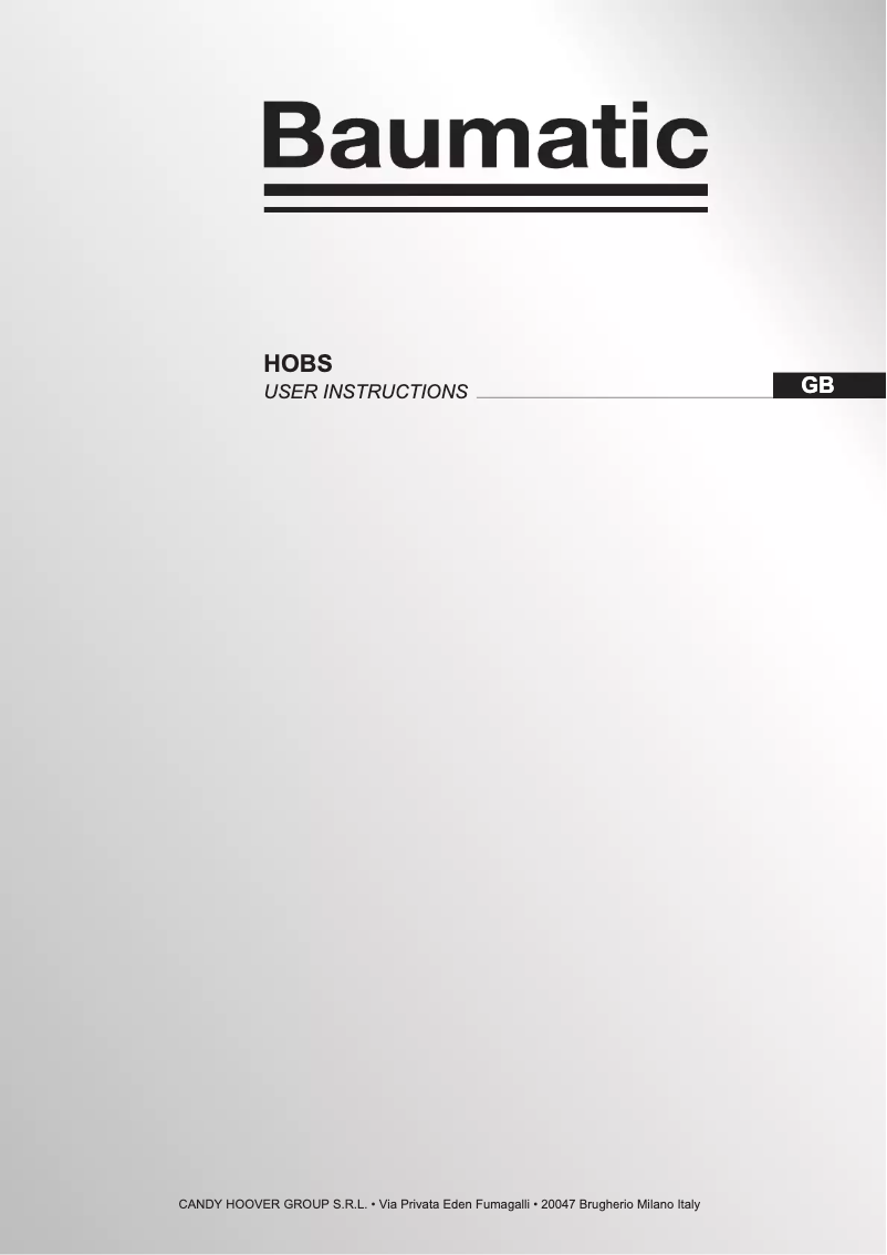Page 1 de la notice Manuel utilisateur Baumatic BHIC6055