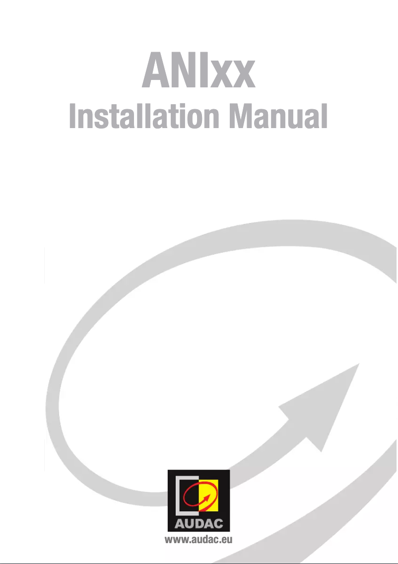 Page 1 de la notice Manuel utilisateur Audac ANI44