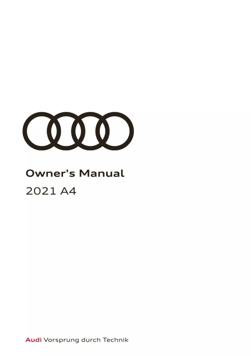 Page 1 de la notice Manuel utilisateur Audi A4 (2021)