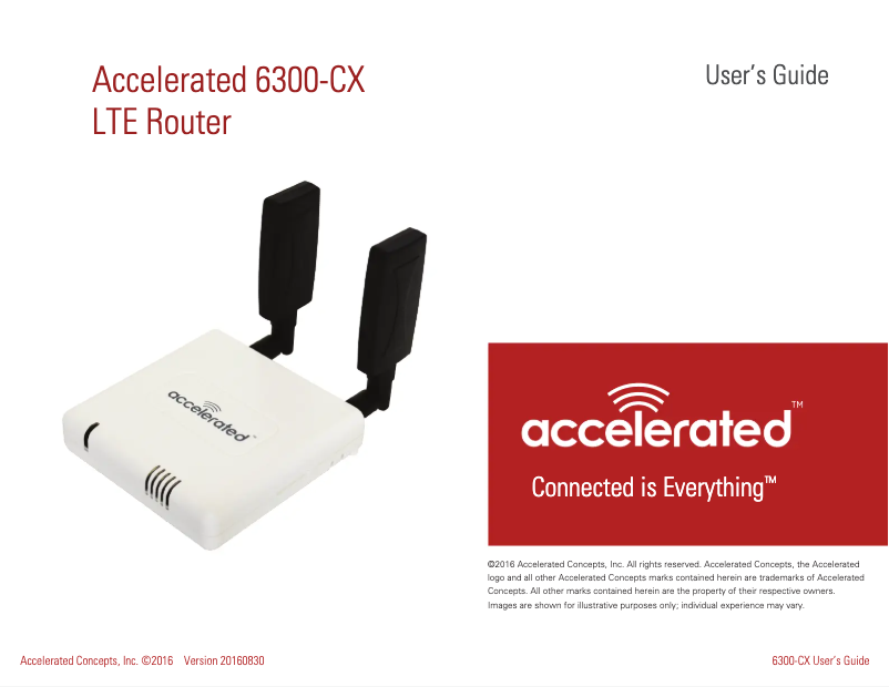 Page n°1 - Manuel utilisateur Accelerated 6300-CX