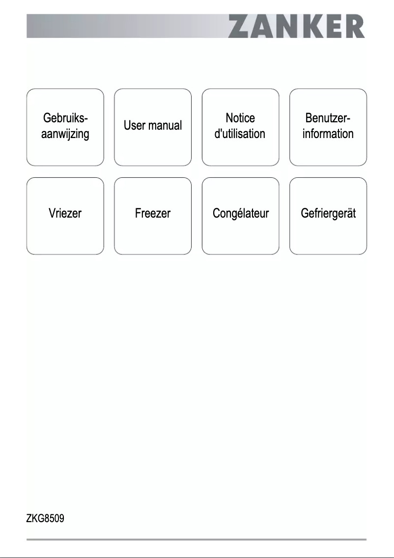 Page n°1 - Manuel utilisateur Zanker ZKG 8509