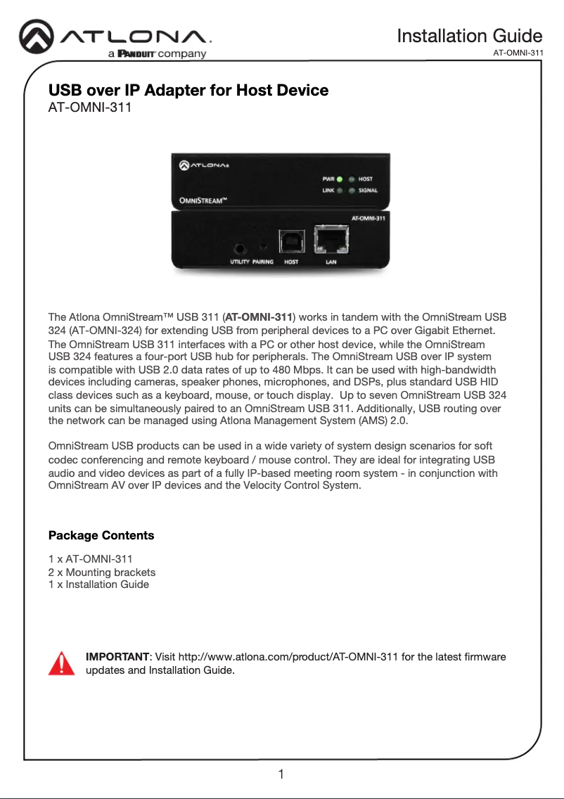 Image de la première page du manuel de l'appareil AT-OMNI-311