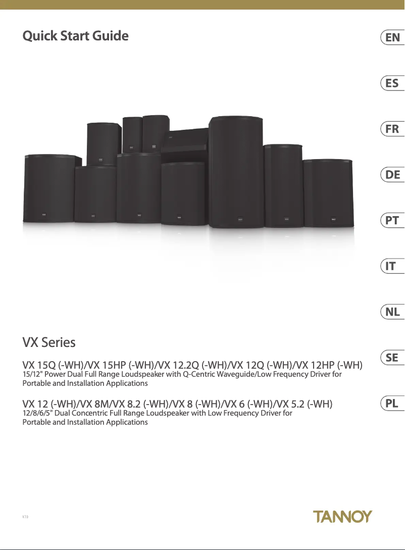 Page 1 de la notice Manuel utilisateur Tannoy VX 12.2Q