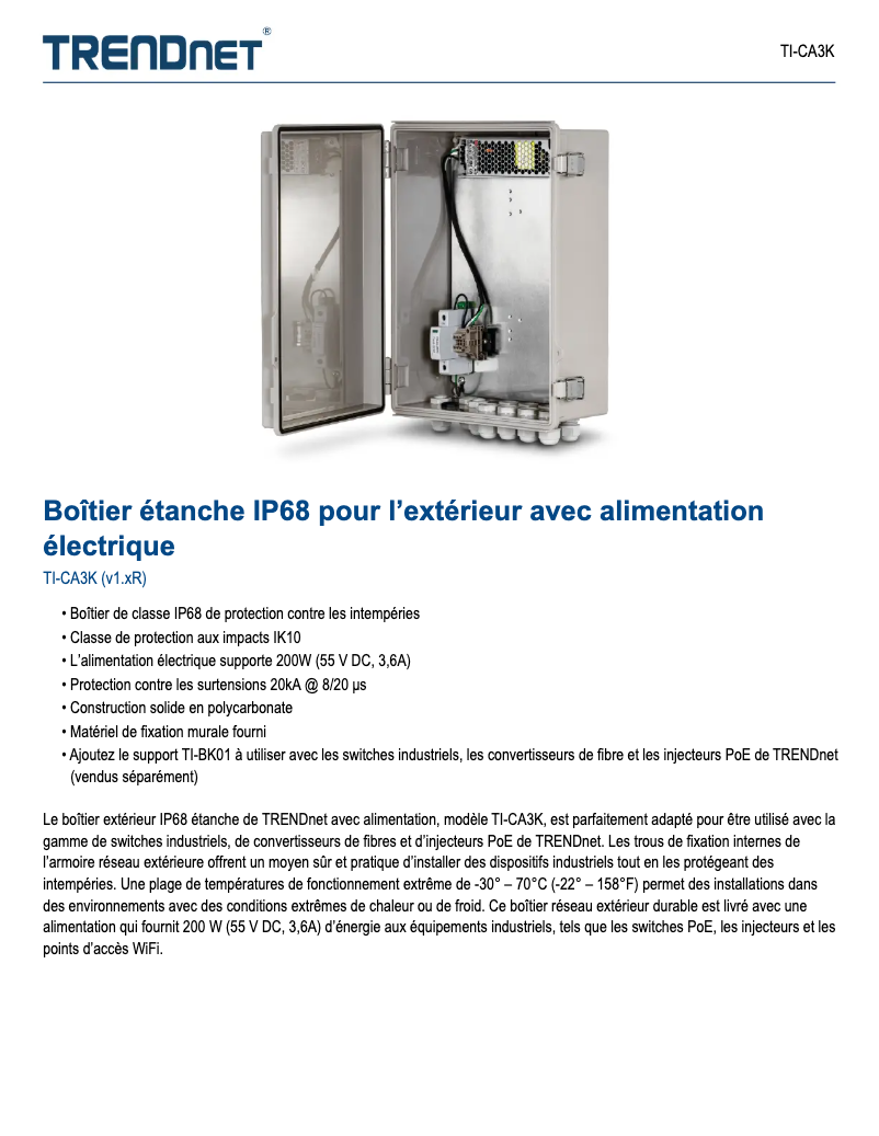 Image de la première page du manuel de l'appareil TI-CA3K