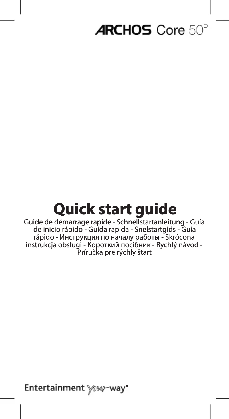 Page 1 de la notice Manuel utilisateur Archos Core 50P