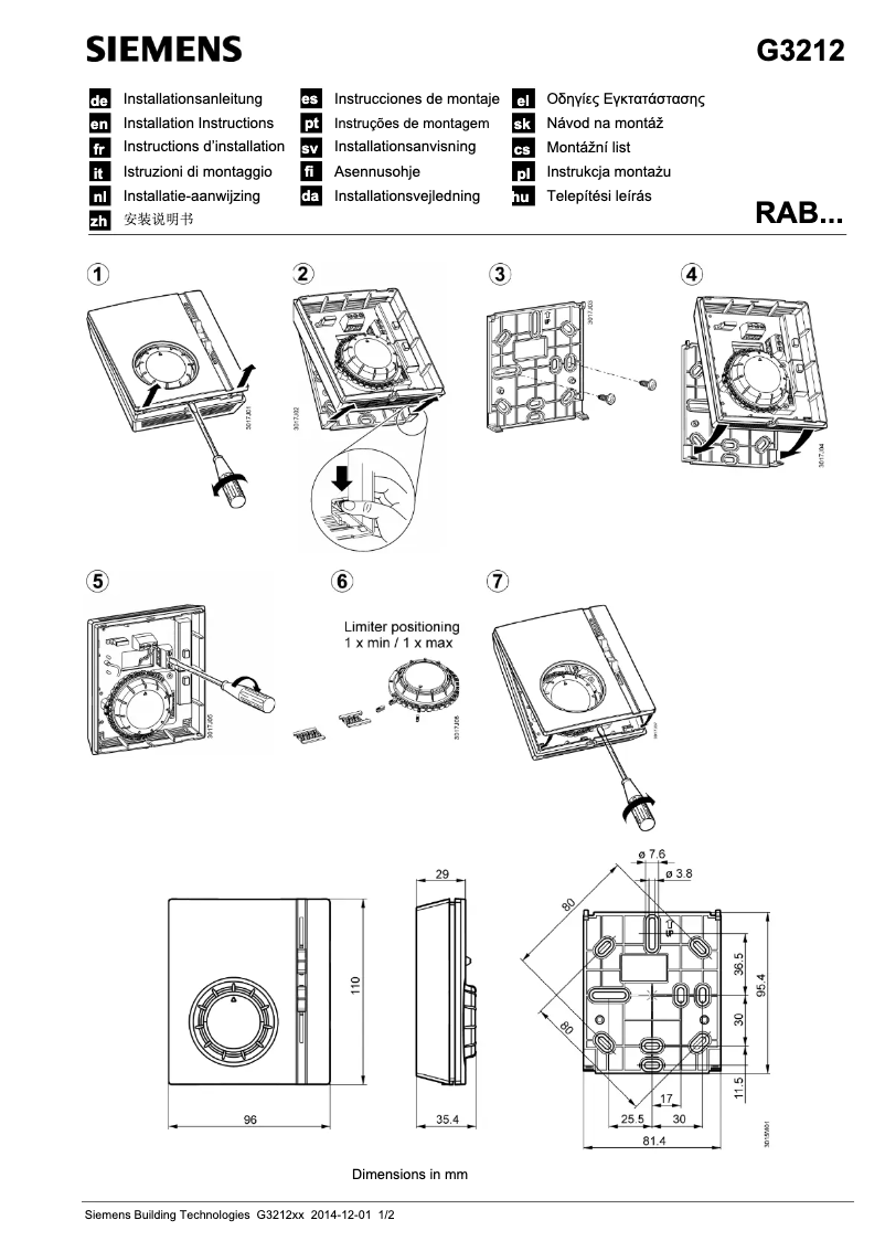 Image de la première page du manuel de l'appareil RAB
