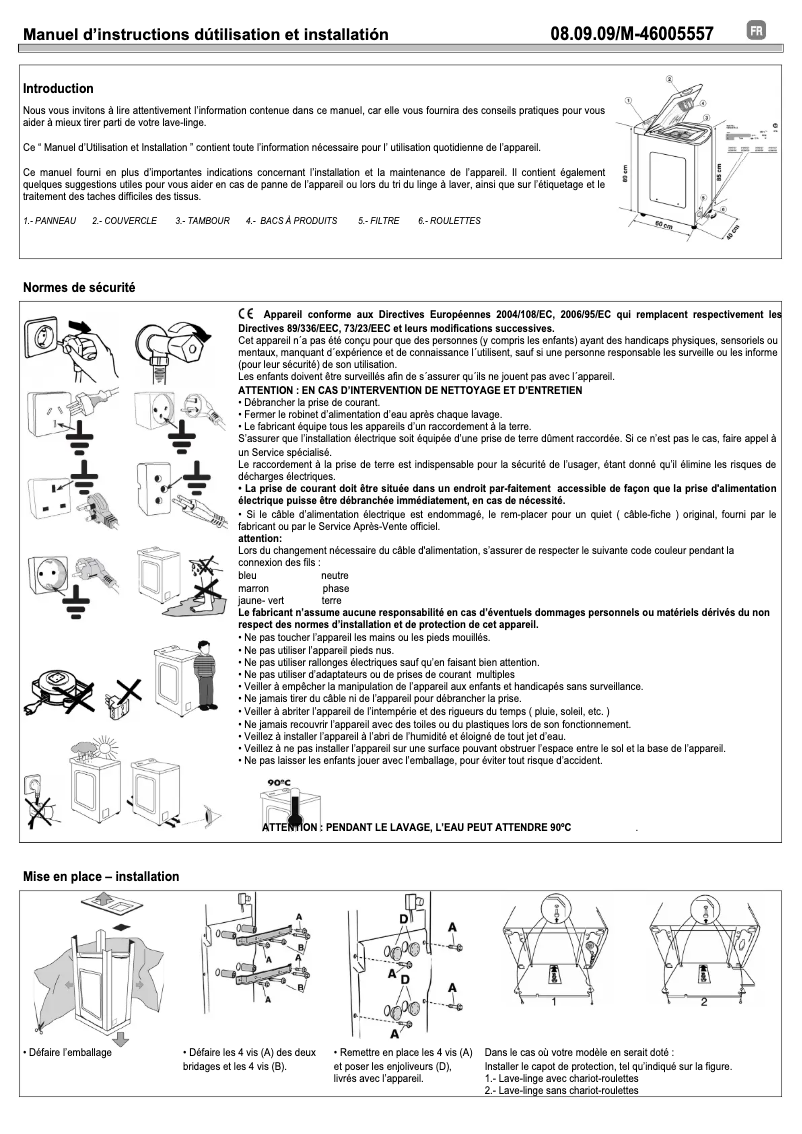 Page 1 de la notice Manuel utilisateur Hoover DYT 8126