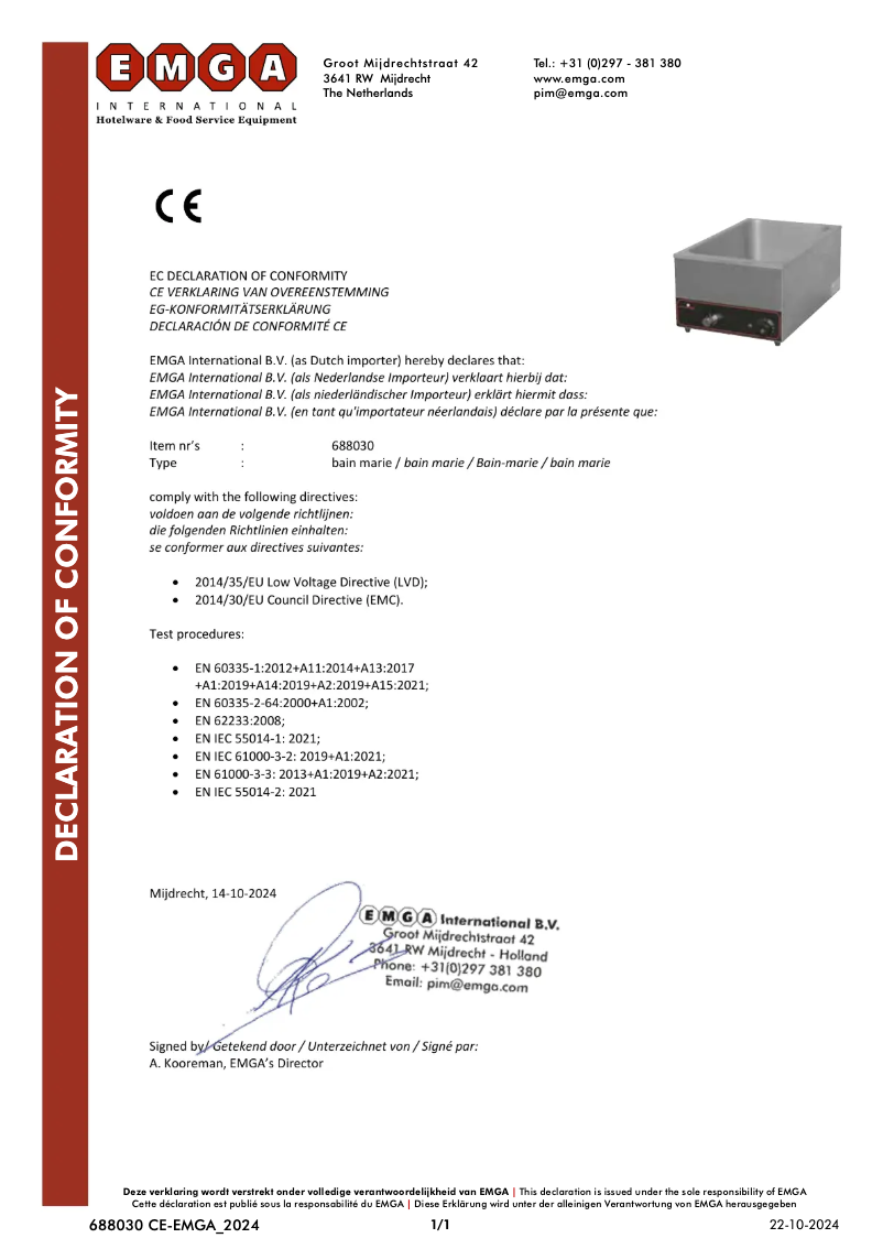 Page 1 of the manual User Manual CaterChef 688.032