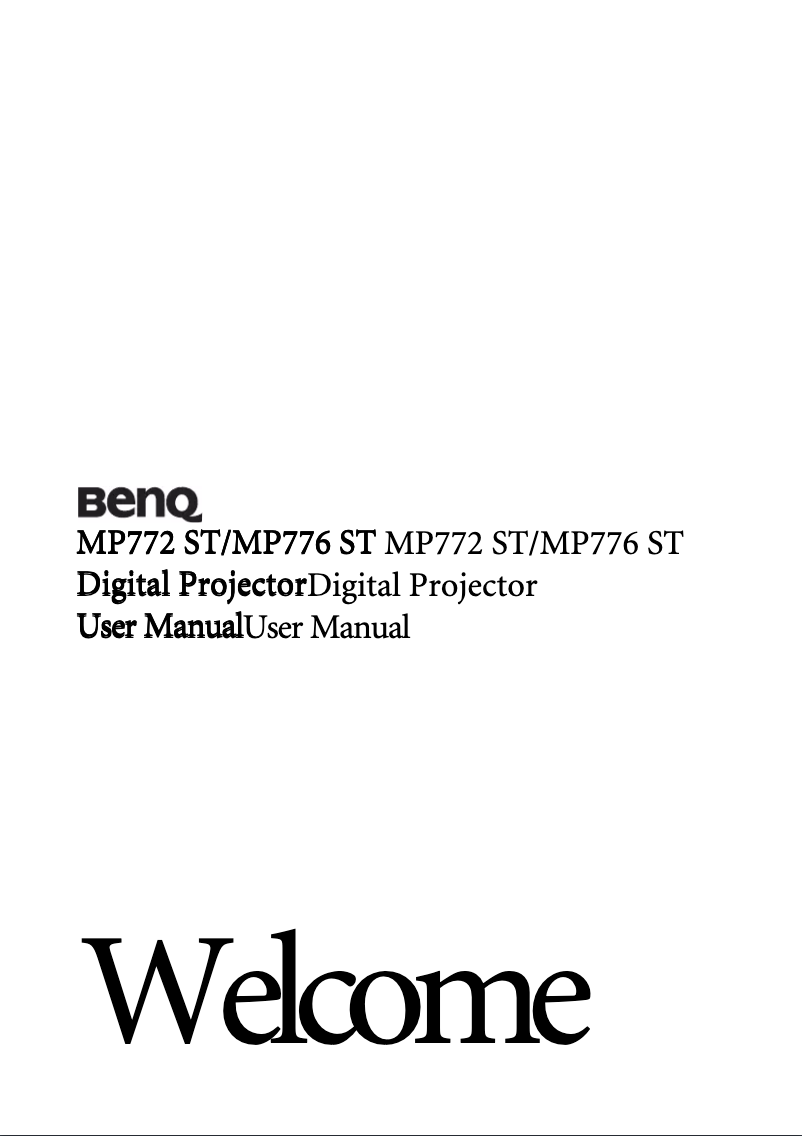 Page n°1 - Manuel utilisateur BenQ MP772