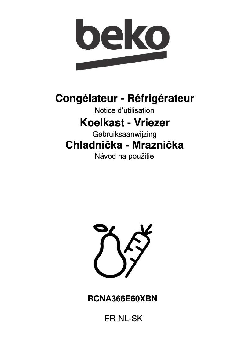 Image de la première page du manuel de l'appareil RCNA366E60XBN