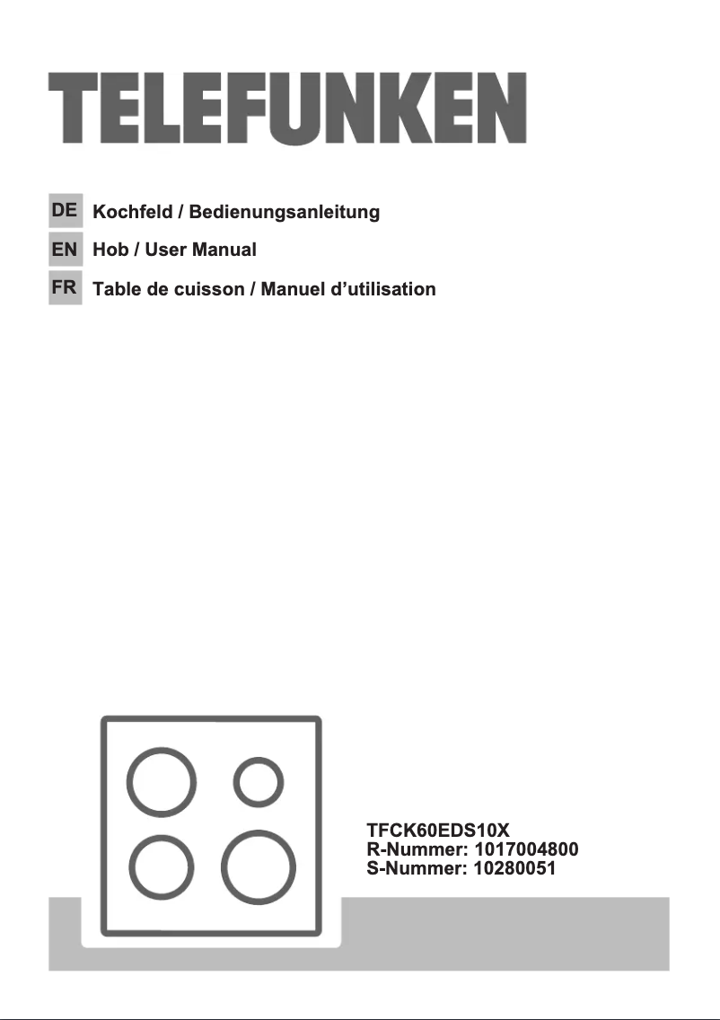 Image de la première page du manuel de l'appareil TFCK60EDS10X