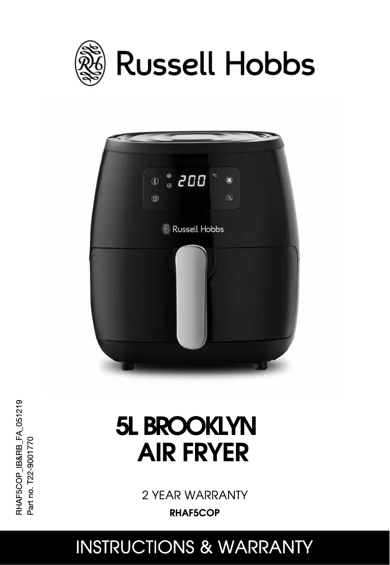 Page 1 de la notice Manuel utilisateur Russell Hobbs Brooklyn RHAF5COP