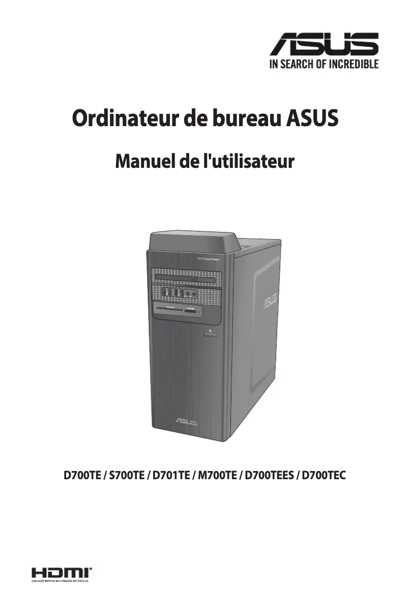 Page n°1 - Manuel utilisateur Asus ExpertCenter D7 Tower D700TE