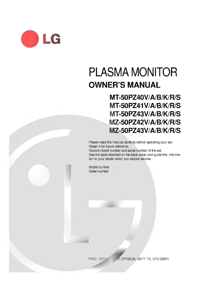 Página 1 del manual Manual de usuario LG MT-50PZ41V