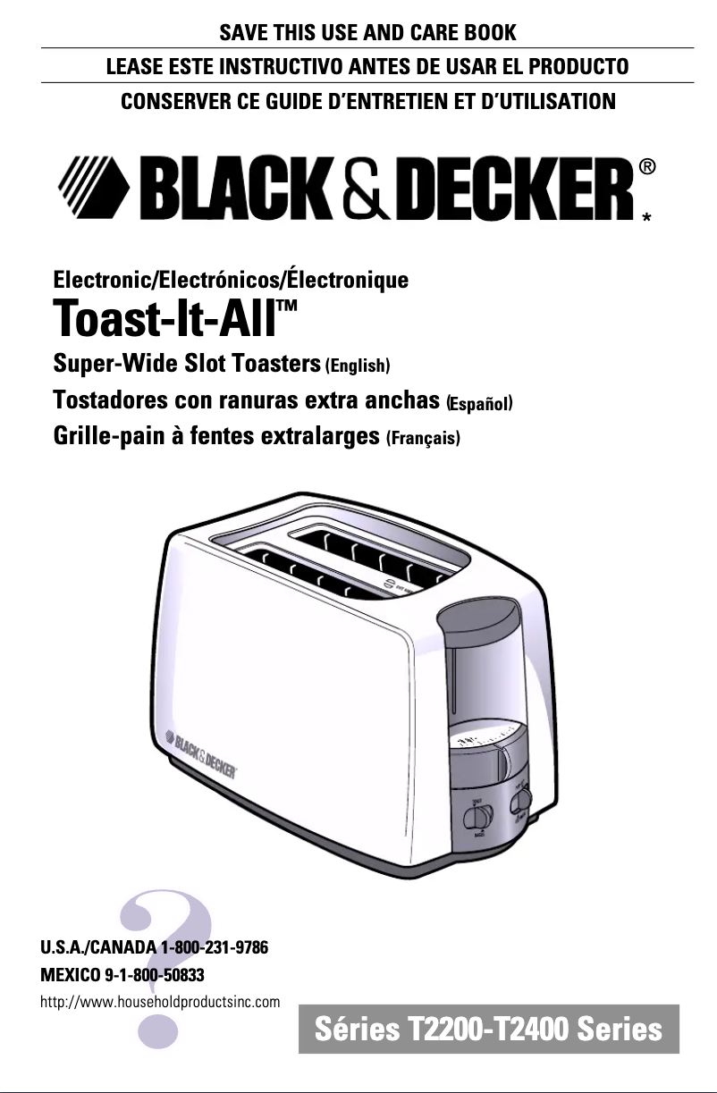 Page 1 de la notice Manuel utilisateur Black & Decker T2400