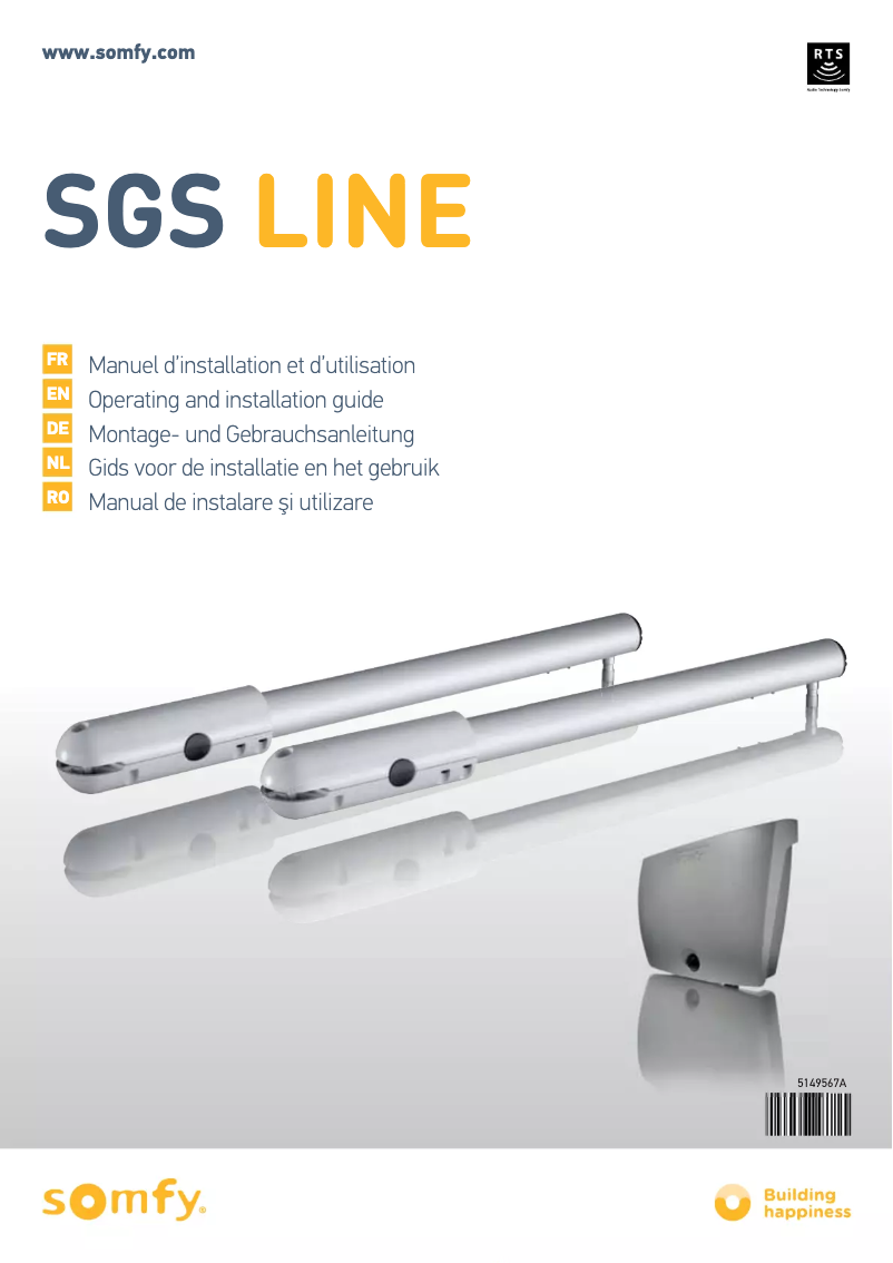 Page 1 de la notice Manuel utilisateur Somfy SGS Line