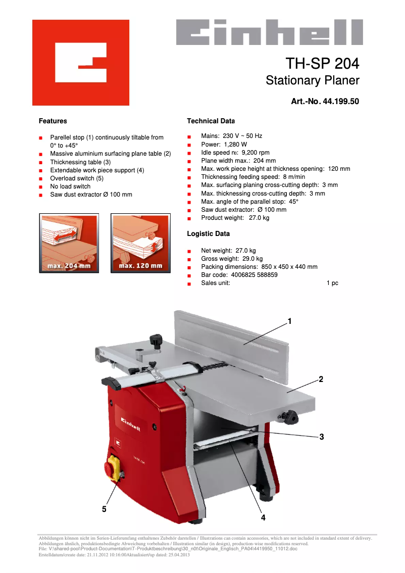 Image de la première page du manuel de l'appareil TH-SP 204
