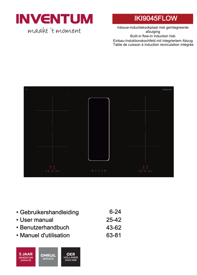Page 1 de la notice Manuel utilisateur Inventum IKI9045FLOW