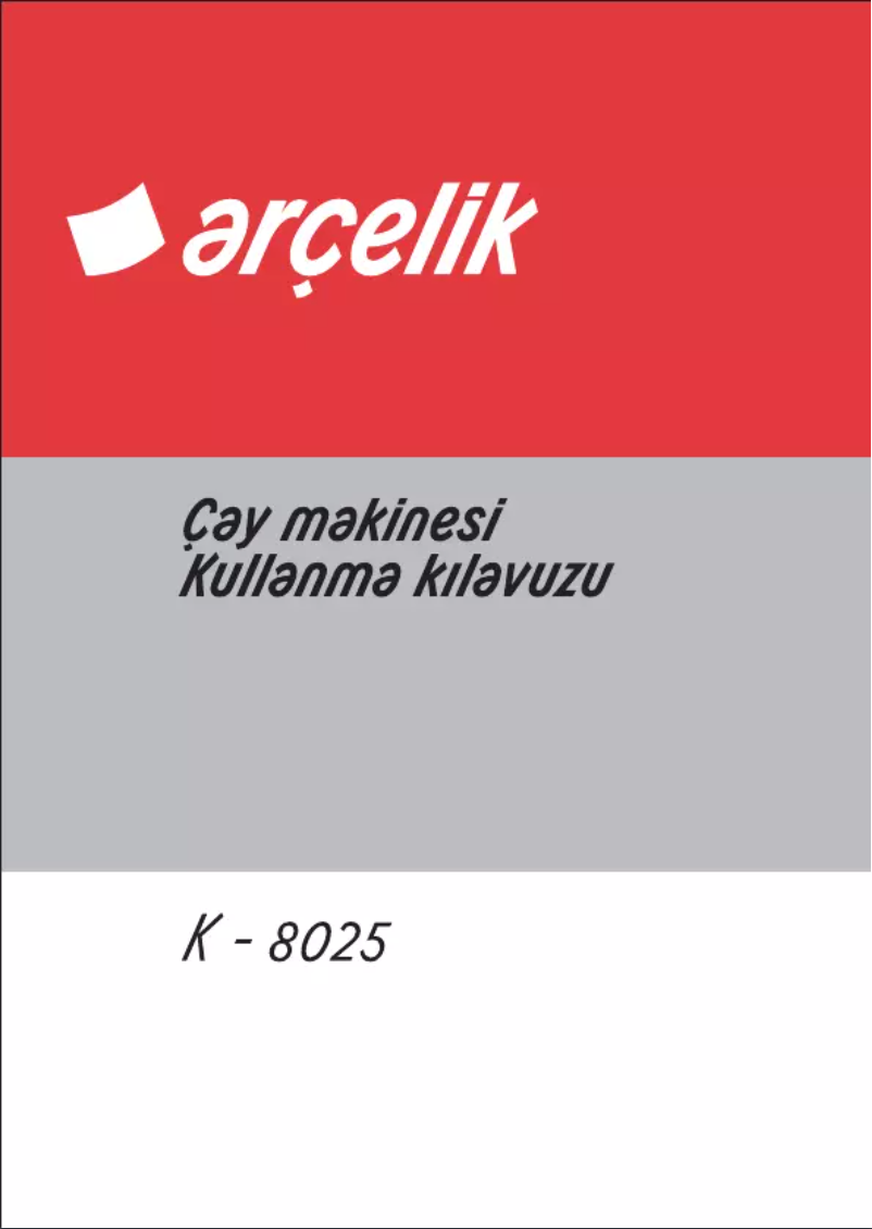 Page 1 de la notice Manuel utilisateur Arçelik K 8025