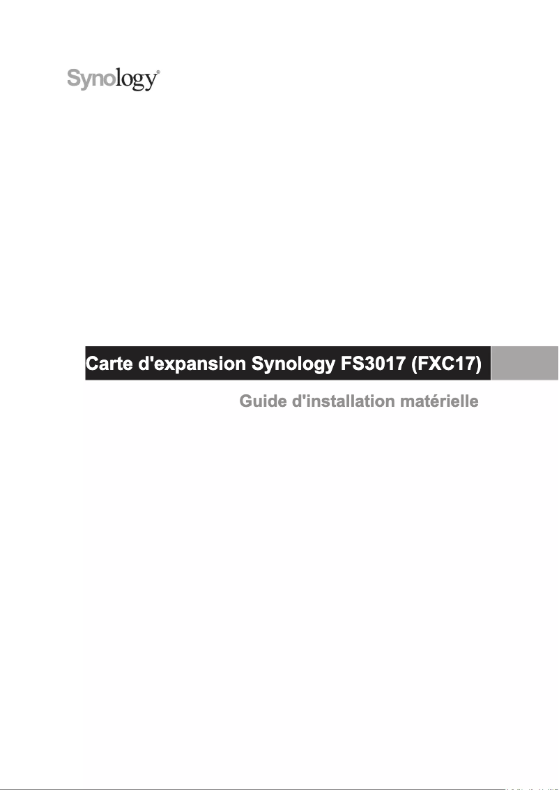 Page 1 de la notice Manuel utilisateur Synology FXC17