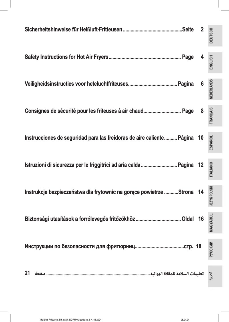 Page 1 de la notice Instructions / montage Clatronic FR 3816 H