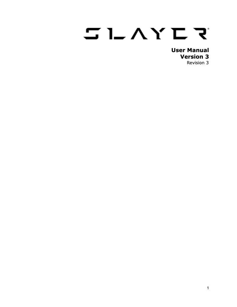 Page n°1 - Manuel utilisateur Slayer Espresso V3