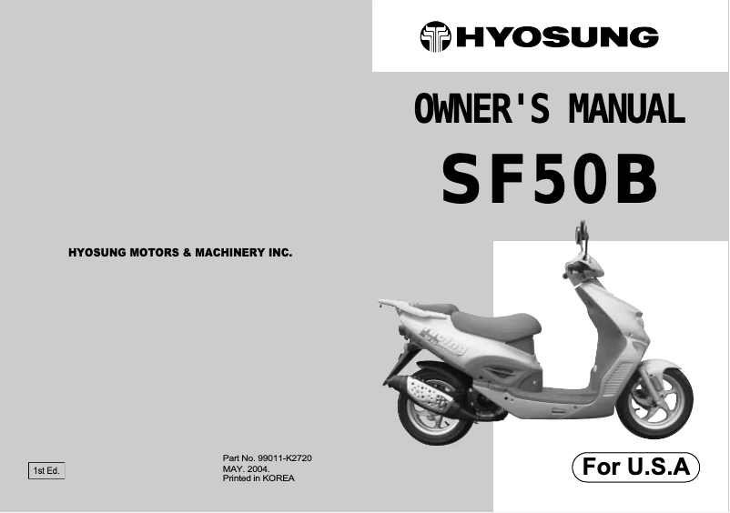 Image de la première page du manuel de l'appareil SF50B