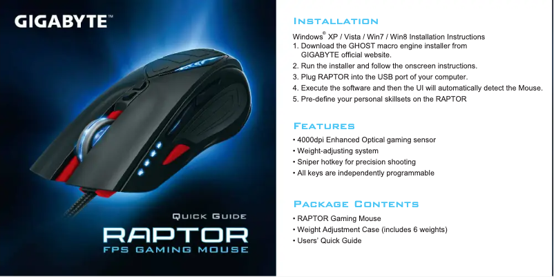 Page 1 de la notice Mode d'emploi Gigabyte FORCE M63(raptor)