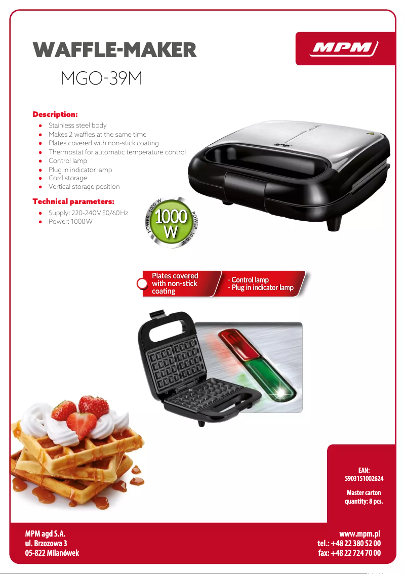 Image de la première page du manuel de l'appareil MGO-39M