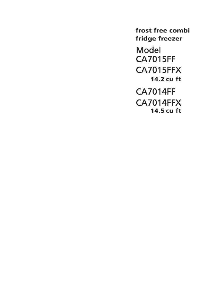 Image de la première page du manuel de l'appareil CA7015FF