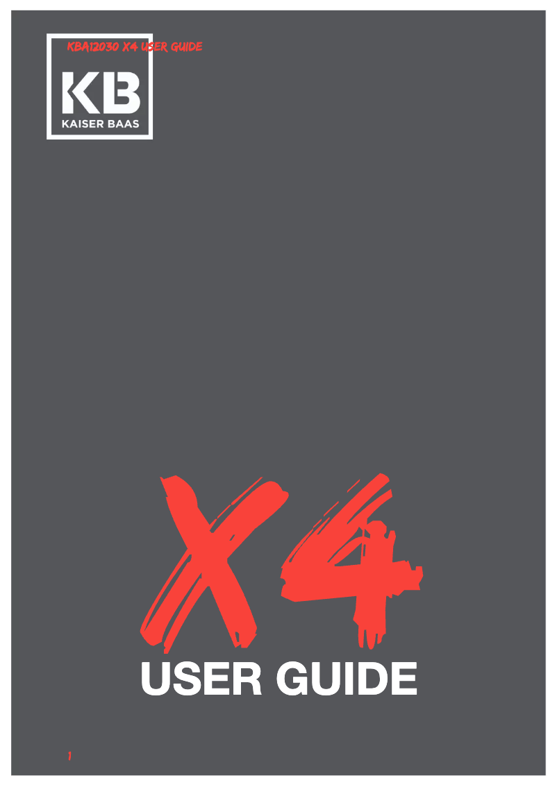 Page 1 de la notice Manuel utilisateur Kaiser Baas X4