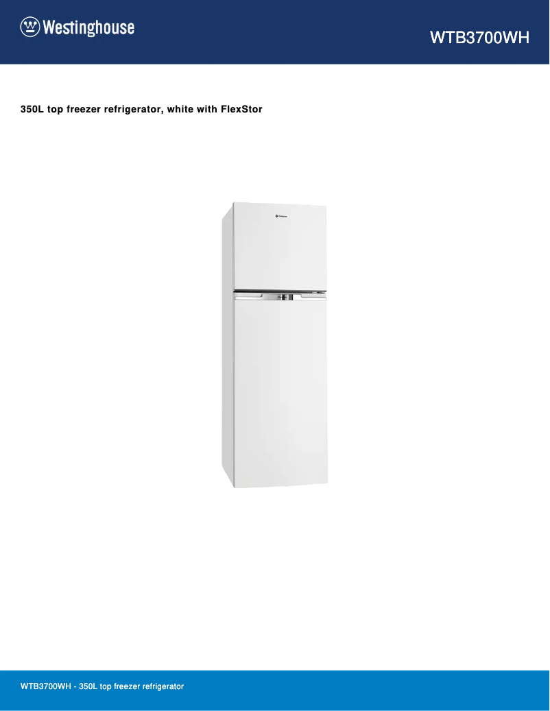 Image de la première page du manuel de l'appareil WTB3700WH