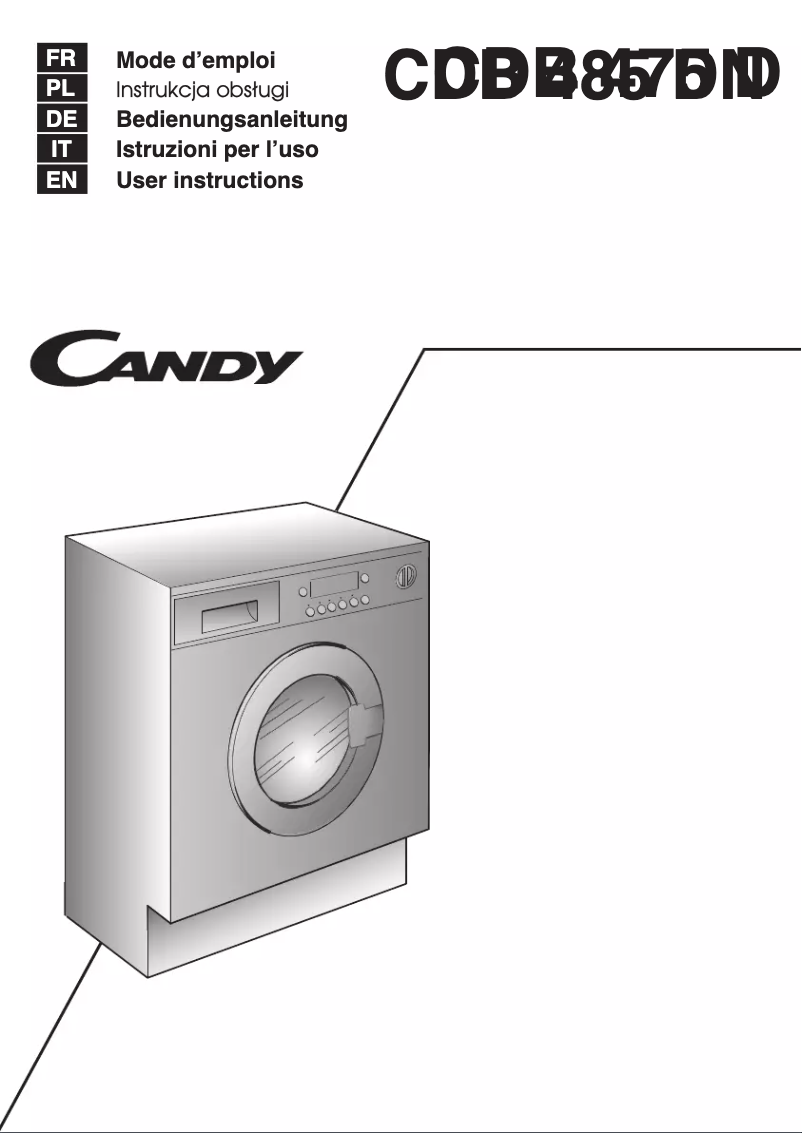Page n°1 - Manuel utilisateur Candy CDB 485DN/1-S