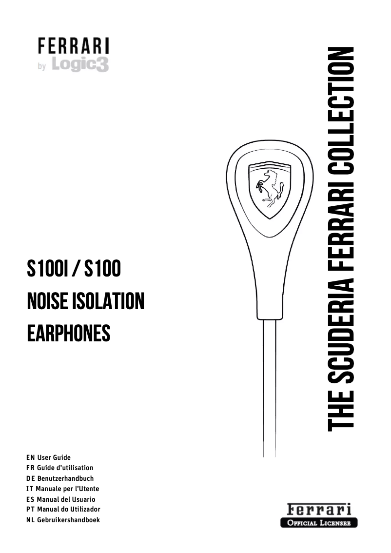Page 1 de la notice Manuel utilisateur Ferrari by Logic3 Scuderia S100i