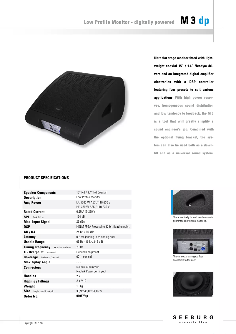 Page n°1 - Manuel utilisateur Seeburg M3dp