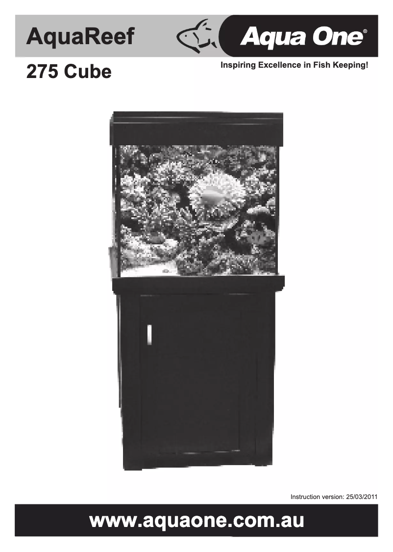 Image de la première page du manuel de l'appareil AquaReef 275 Cube