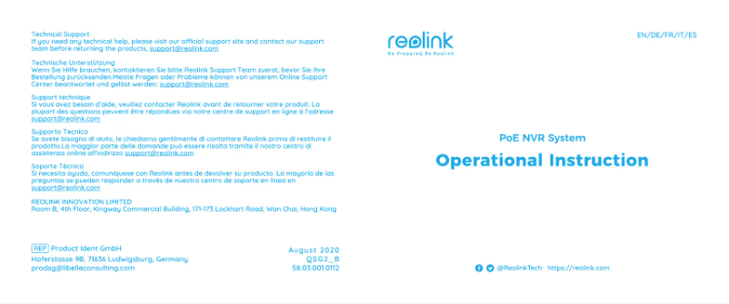 Page n°1 - Manuel utilisateur Reolink RLK16-1200D8-A