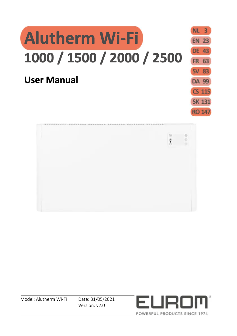 Página 1 del manual Manual de usuario Eurom Alutherm 2000