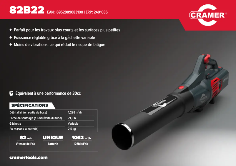 Page 1 of the manual User Manual Cramer 82B22