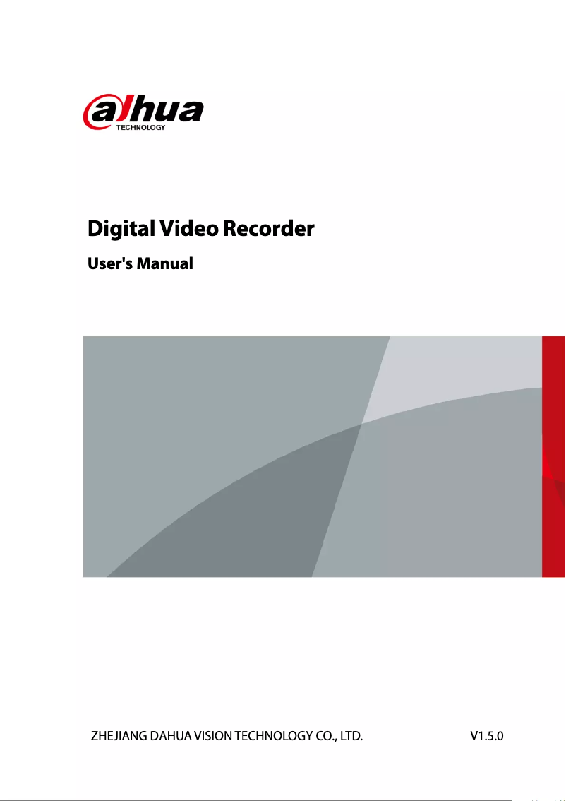 Page 1 de la notice Manuel utilisateur Dahua Technology XVR5104/08H-X-4/8P