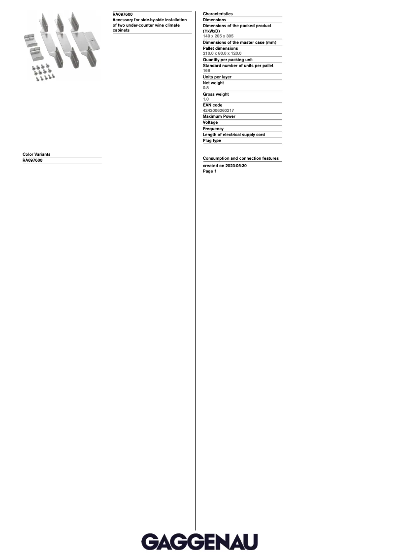 Image de la première page du manuel de l'appareil RA097600