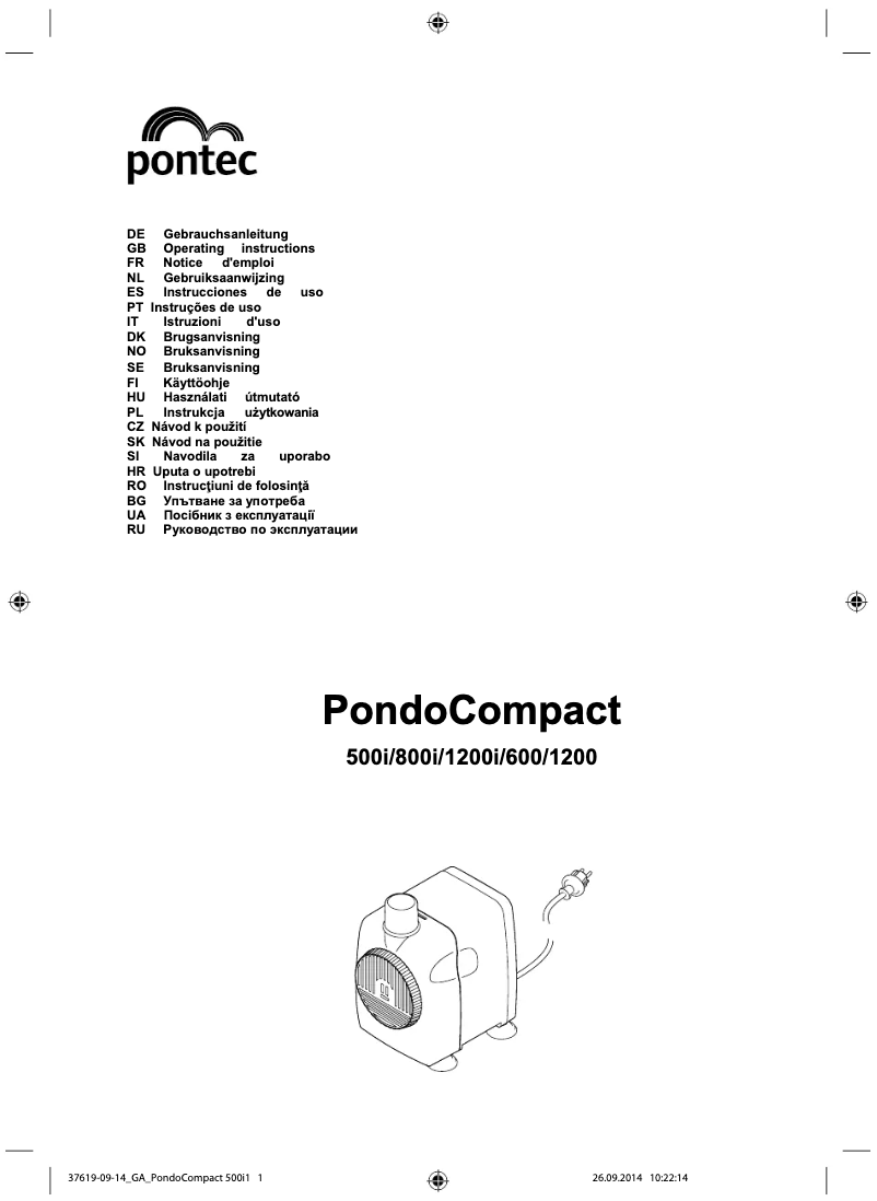 Image de la première page du manuel de l'appareil PondoCompact 600