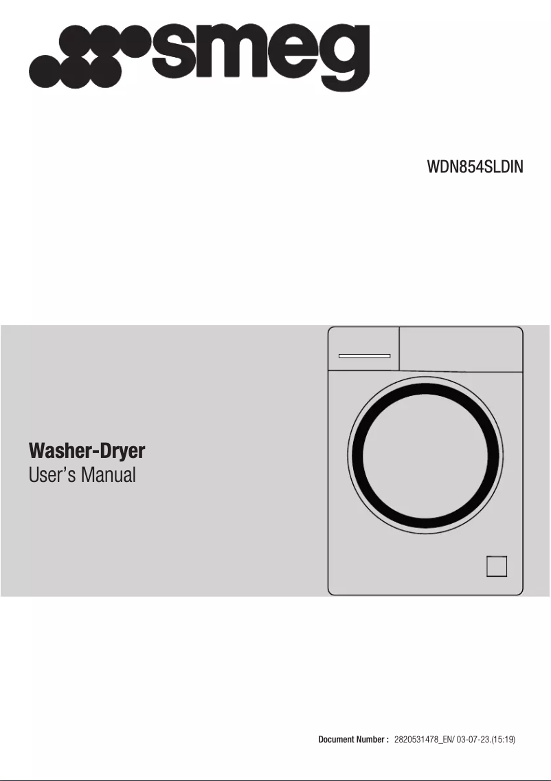 Page 1 de la notice Manuel utilisateur Smeg WDN854SLDIN