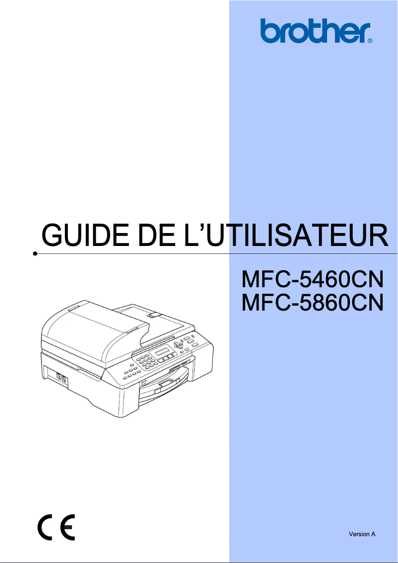 Page 1 de la notice Manuel utilisateur Brother MFC-5860CN
