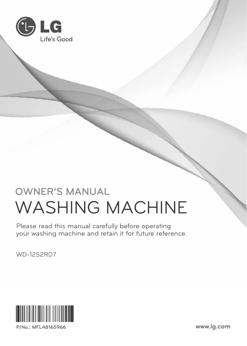 Page 1 de la notice Manuel utilisateur LG WD-1252RD7