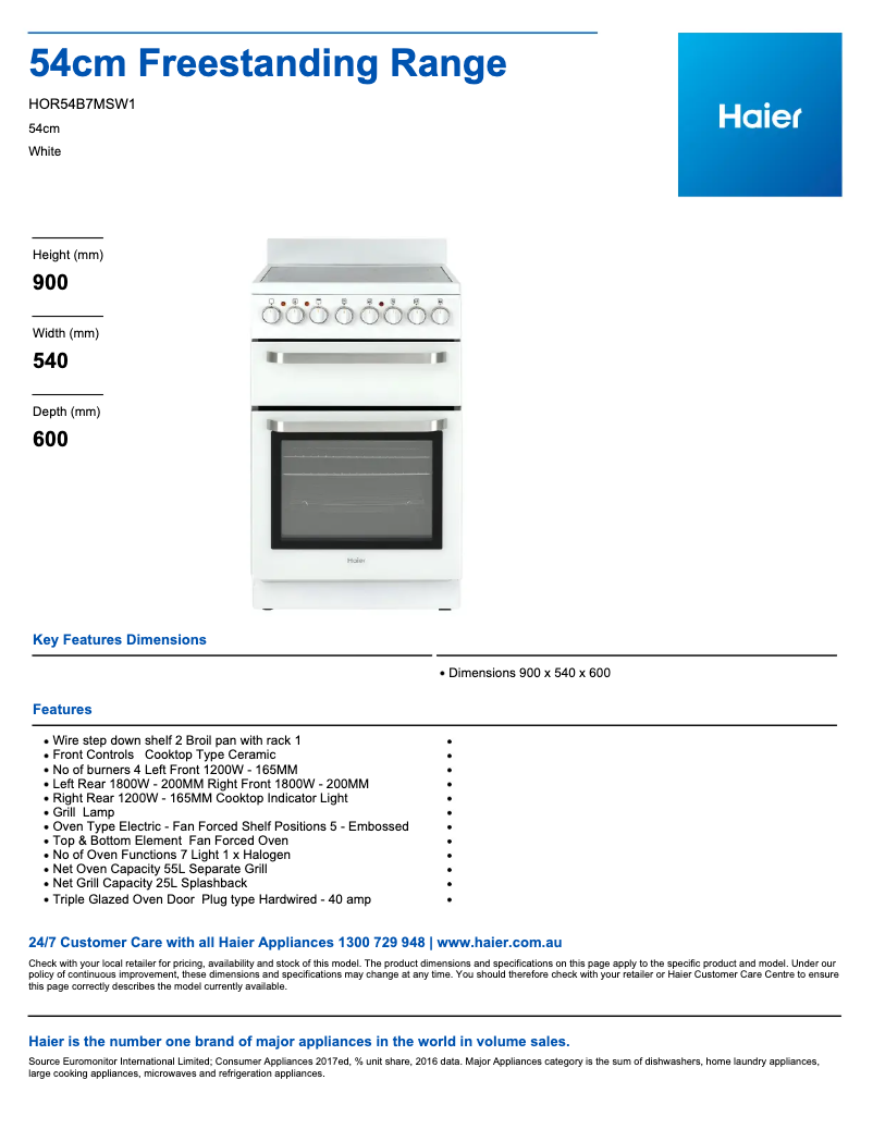 Image de la première page du manuel de l'appareil HOR54B7MSW1