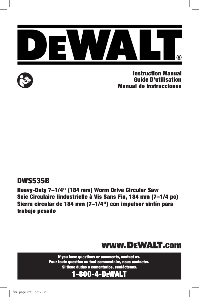 Page 1 de la notice Manuel utilisateur DeWalt DW268