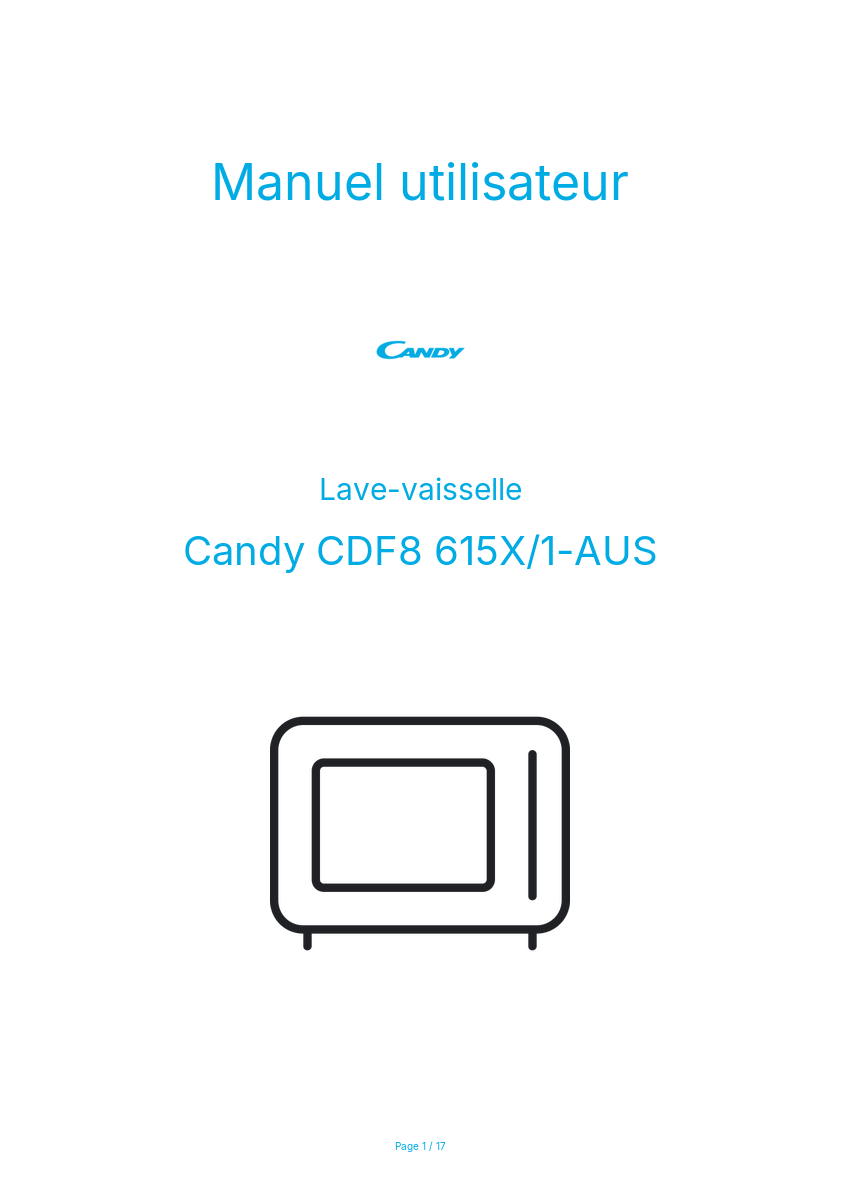 Image de la première page du manuel de l'appareil CDF8 615X/1-AUS