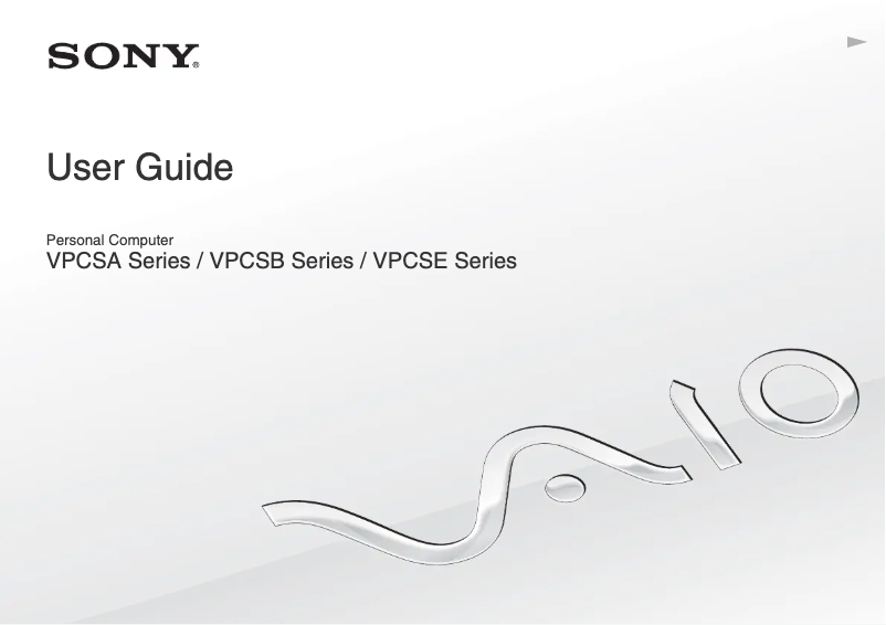 Page n°1 - Manuel utilisateur Sony Vaio VPCSB4C5E