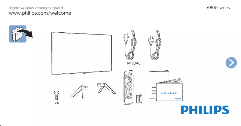 Página 1 del manual Guía de inicio rápido Philips 6800 series 65PUT6800S